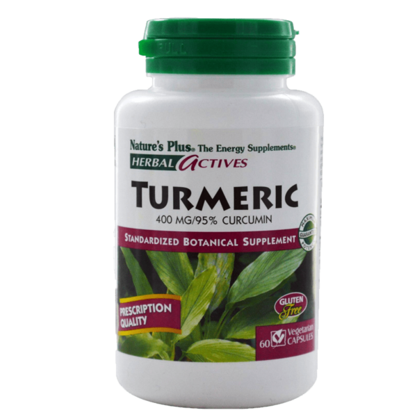 turmeric curcuma 400 mg 60 cap herbal actives natures plus
