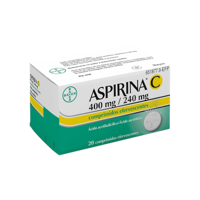 aspirina c 400 mg 240 mg 20 comprimidos efervescentes