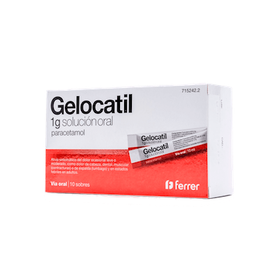 gelocatil 1 g 10 sobres solucion oral