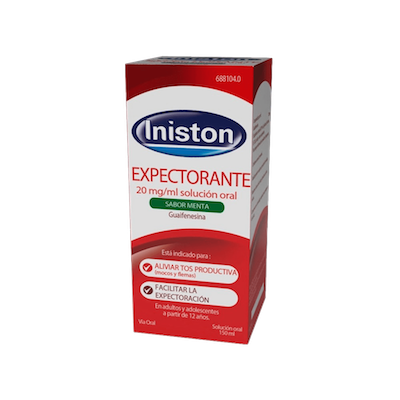 iniston expectorante 20 mg ml 150 ml sabor menta 688104.0